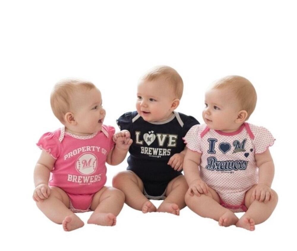 Genuine Merchandise MILWAUKEE BREWERS Baseball 3-piece Infant Bodysuit Set 18M